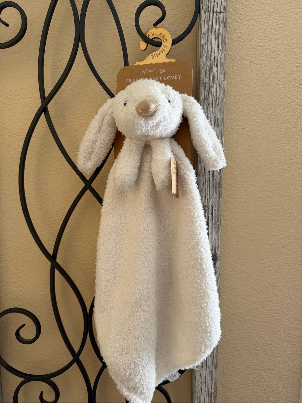 Baby Essentials Cream Plush Bunny Lovey Blanket